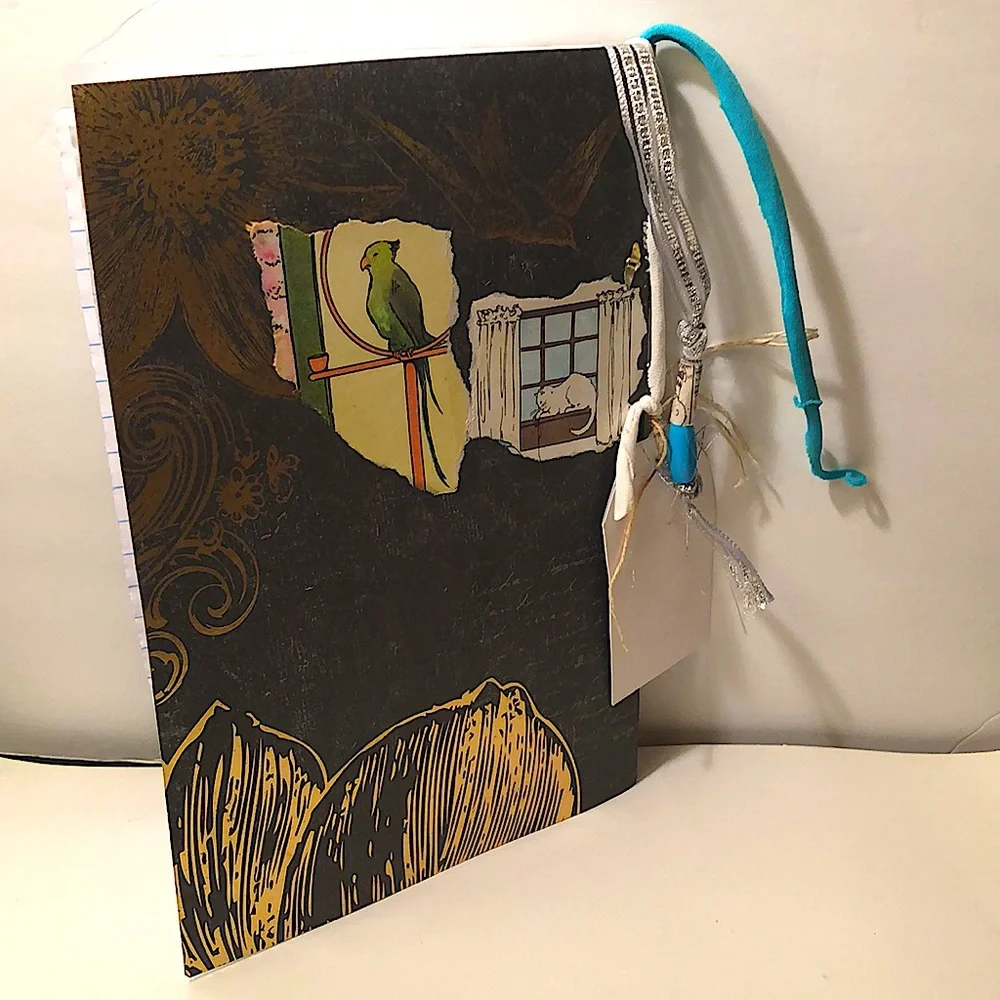 NWT of a kind handmade happy friendship&fashion art journal notebook 📓🦋💕